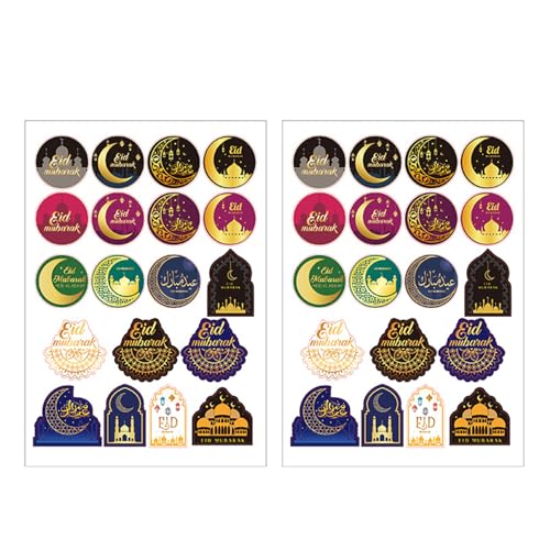 Ramadan-Etiketten, selbstklebende Aufkleber, dekorative Etiketten, Eid Mubaraks, Partyzubehör, 38 Stück von YIZITU