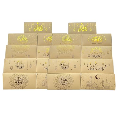 Ramadan-Geldumschläge für Eid-Feier und Dekorationen, Geschenke, Kartentüten, Muslime, Partyzubehör, 9 Stück/18 Stück/27 Stück von YIZITU