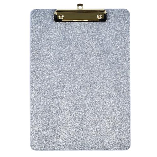 Schimmerndes Acryl Schreibklemmbrett mit Aufhängehaken Metallclip Datei Organizer Schreiben Zeichenbrett für Schule Büro Klares Klemmbrett von YIZITU