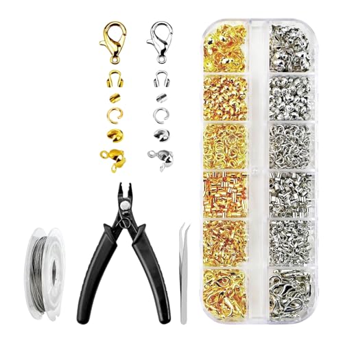 Schmuckherstellungs-Set, Quetschperlen und professionelle Crimpzange, Schmuckdesign-Werkzeug, Crimpschlauch-Set, Legierungstextur Schmuckherstellungs-Set, Quetschperlen und professionelle Crimpzange, Schmuckdesign-Werkzeug, Crimpschlauch-Set, Legierungstextur von YIZITU