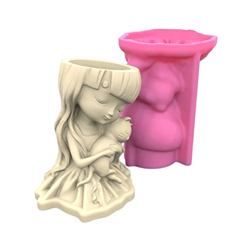 Silikon-Topfform für Mädchen, Blumentopf, Ton, Zement, Gips, Zuhause, Garten, Blumentöpfe, Stifthalter für Beton, Zement, Harzguss Silikon-Topfform für Mädchen, Blumentopf, Ton, Zement, Gips, Zuhause, Garten, Blumentöpfe, Stifthalter für Beton, Zement, Harzguss von YIZITU