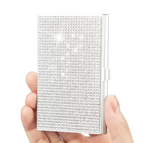 Strassstones Visitenkarten Fallkarten Organisatoren Aluminiumlegierung Fall Taschenname Wallet Für Männer Konferenz Organisatoren Mit Strasssteinen von YIZITU