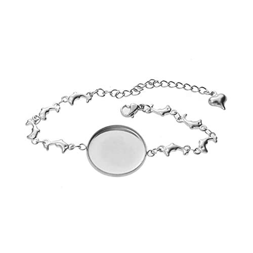 Verstellbare Edelstahl-Kettenfassung, Rohlinge, rund, 20 mm, für Armbänder, für Bastelschmuck Verstellbare Edelstahl-Kettenfassung, Rohlinge, rund, 20 mm, für Armbänder, für Bastelschmuck von YIZITU