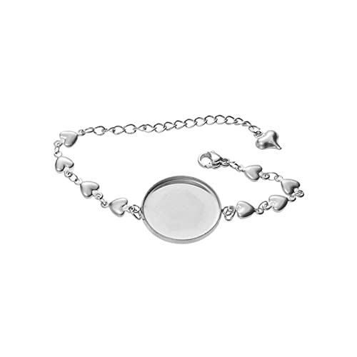 Verstellbare Edelstahl-Kettenfassung, Rohlinge, rund, 20 mm, für Armbänder, für Bastelschmuck Verstellbare Edelstahl-Kettenfassung, Rohlinge, rund, 20 mm, für Armbänder, für Bastelschmuck von YIZITU