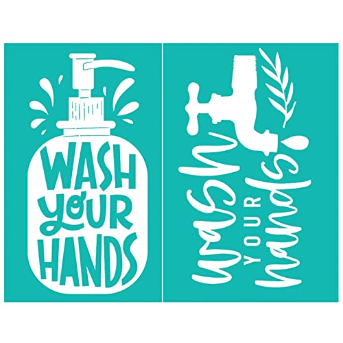 Wash Your Hands Siebdruck-Schablone, selbstklebend, Siebdruck-Schablonen, wiederverwendbar, Netz-Schablone, Holz-Ton, Dekor Wash Your Hands Siebdruck-Schablone, selbstklebend, Siebdruck-Schablonen, wiederverwendbar, Netz-Schablone, Holz-Ton, Dekor von YIZITU
