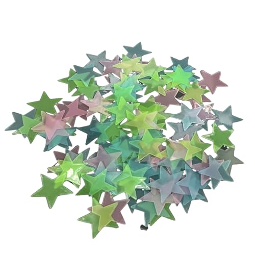 YIZITU 100 Stück Glow In Dark Bright Kunststoff Stern 3D Wandaufkleber Aufkleber Für Kinder Baby Schlafzimmer Und Wanddekoration YIZITU 100 Stück Glow In Dark Bright Kunststoff Stern 3D Wandaufkleber Aufkleber Für Kinder Baby Schlafzimmer Und Wanddekoration von YIZITU