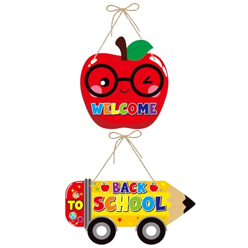 YIZITU 1pc/2pcs Willkommen Zurück In Die Schule Wandschilder Einfach Hängende Klassenzimmer Türkleiderdekorationen Stylish Paper Signage Festives Schuldekoration YIZITU 1pc/2pcs Willkommen Zurück In Die Schule Wandschilder Einfach Hängende Klassenzimmer Türkleiderdekorationen Stylish Paper Signage Festives Schuldekoration von YIZITU