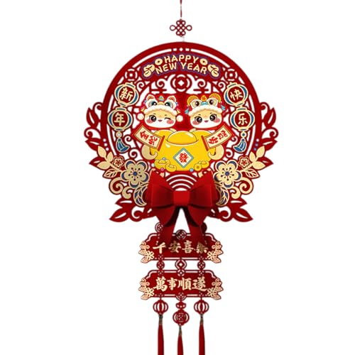 YIZITU 2025 Chinesisches Neujahrs-Glücks-Ornament, Tür- und Fensteranhänger, traditionelle kulturelle Dekoration für Frühlingsfest YIZITU 2025 Chinesisches Neujahrs-Glücks-Ornament, Tür- und Fensteranhänger, traditionelle kulturelle Dekoration für Frühlingsfest von YIZITU