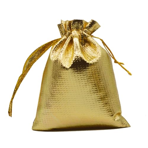 YIZITU 50 Stück verstellbare Schmuckverpackungs-Stoffbeutel, 7 x 9 cm, 9 x 12 cm, silber/goldfarben, Kordelzug, Hochzeitsaufbewahrungsbeutel, Besteck YIZITU 50 Stück verstellbare Schmuckverpackungs-Stoffbeutel, 7 x 9 cm, 9 x 12 cm, silber/goldfarben, Kordelzug, Hochzeitsaufbewahrungsbeutel, Besteck von YIZITU