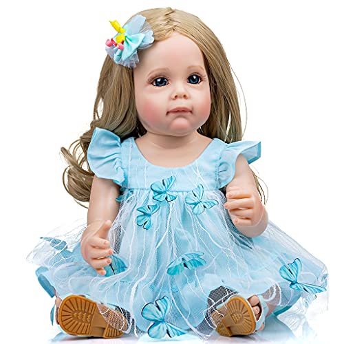 YIZITU 55 cm/ 21in Wiedergeborenes Babypuppen Mädchen Für Puppenpflege Für Puppenrealistische Handgefertigte Ganzkörper Weiche Spielzeug Mit Blonden Haarpo Baby Girl Puppen Kleidung Neugeborene Augen YIZITU 55 cm/ 21in Wiedergeborenes Babypuppen Mädchen Für Puppenpflege Für Puppenrealistische Handgefertigte Ganzkörper Weiche Spielzeug Mit Blonden Haarpo Baby Girl Puppen Kleidung Neugeborene Augen von YIZITU