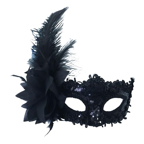 YIZITU Blumen-Maskerade, halbes Gesicht, gefiedert, Halloween-Brillen für Damen, Hochzeit, Party, Kostüm-Zubehör YIZITU Blumen-Maskerade, halbes Gesicht, gefiedert, Halloween-Brillen für Damen, Hochzeit, Party, Kostüm-Zubehör von YIZITU
