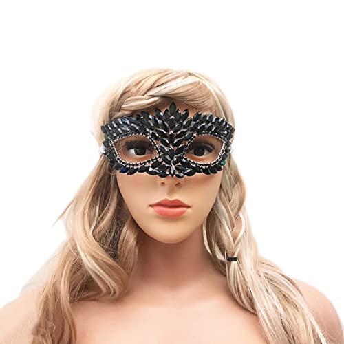 YIZITU Crystal Eye Flaring Crystal Face Cosplays Zubehör Strass Maskerade Half Face Party Party von YIZITU
