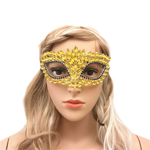 YIZITU Crystal Eye Flaring Crystal Face Cosplays Zubehör Strass Maskerade Half Face Party Party von YIZITU