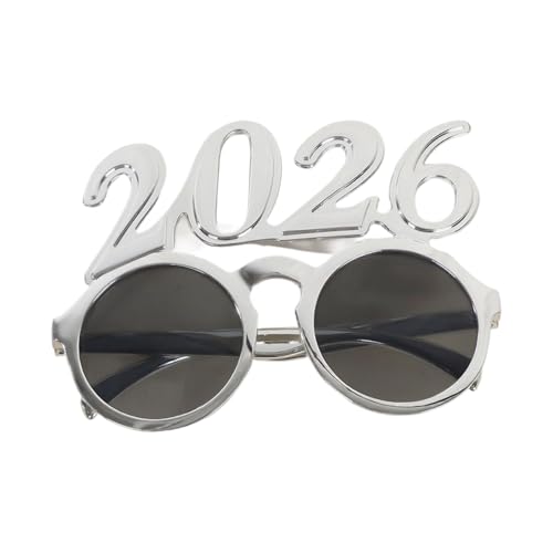 YIZITU Einzigartige 2026 Themen-Brille mit runden Gläsern für Feiertage, Veranstaltung, praktischer PC-Rahmen, Gesichtsformen, Weihnachten 2026, Partyzubehör YIZITU Einzigartige 2026 Themen-Brille mit runden Gläsern für Feiertage, Veranstaltung, praktischer PC-Rahmen, Gesichtsformen, Weihnachten 2026, Partyzubehör von YIZITU