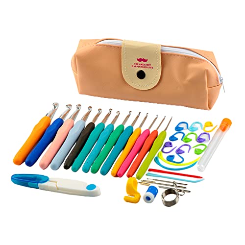 YIZITU Ergonomischer Griff Häkelnadel mit Stichmarkern Häkelnadeln Set Strickset für Arthritic-Hände Häkelnadeln Set Ergonomisches Strickset mit Aufbewahrungstasche für Anfänger YIZITU Ergonomischer Griff Häkelnadel mit Stichmarkern Häkelnadeln Set Strickset für Arthritic-Hände Häkelnadeln Set Ergonomisches Strickset mit Aufbewahrungstasche für Anfänger von YIZITU
