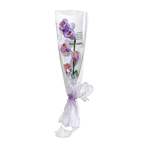 YIZITU Fertiger Häkelblumenstrauß, handgefertigter gestrickter Blumenstrauß, gehäkelter Blumenstrauß, gestrickte künstliche Blumen für und Heimdekoration, fertige Häkelblumen, Blumenstrauß, Garnblumen von YIZITU