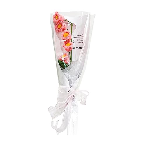 YIZITU Fertiger Häkelblumenstrauß, handgefertigter gestrickter Blumenstrauß, gehäkelter Blumenstrauß, gestrickte künstliche Blumen für und Heimdekoration, fertige Häkelblumen, Blumenstrauß, Garnblumen von YIZITU