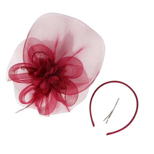 YIZITU Flapper-Kostüm aus Netzstoff, mit gefiederten Dekoren für Damen, besondere Anlässe, Pferderennen, Veranstaltungen, Bankett, Kopfschmuck von YIZITU