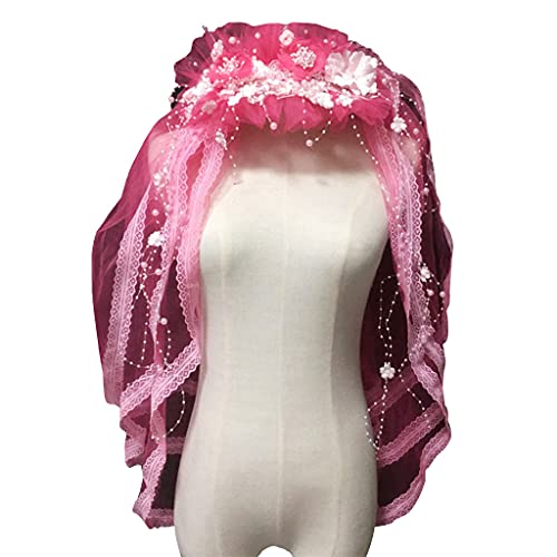 YIZITU Haarreif aus mehrlagigem Tüll, Blumenmuster, für Junggesellinnenabschied, zukünftige Braut, Rolle zum Spielen, Foto-Requisiten, Pbachelorette-Party, Schleier, Stirnband, kurz von YIZITU