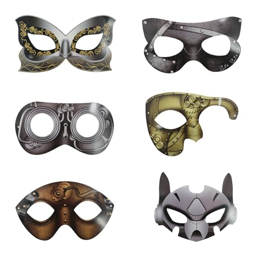 YIZITU Halbgesichtsmaskerade aus bemaltem Pappmaché, für Jungen und Mädchen, Halloween-Kostüm, Zubehör, Cosplay, Party-Requisiten von YIZITU