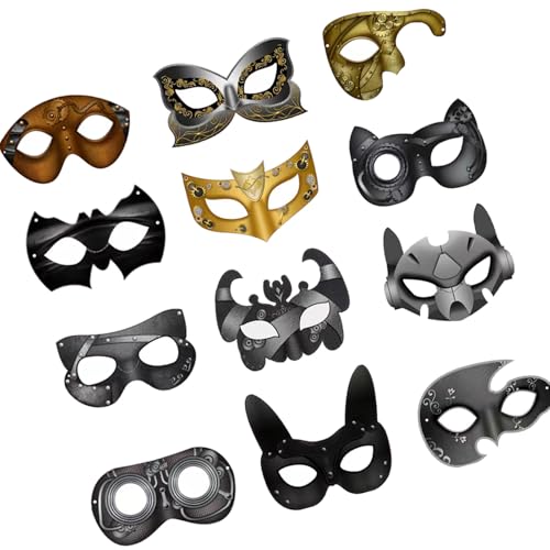 YIZITU Halbgesichtsmaskerade aus bemaltem Pappmaché, für Jungen und Mädchen, Halloween-Kostüm, Zubehör, Cosplay, Party-Requisiten YIZITU Halbgesichtsmaskerade aus bemaltem Pappmaché, für Jungen und Mädchen, Halloween-Kostüm, Zubehör, Cosplay, Party-Requisiten von YIZITU