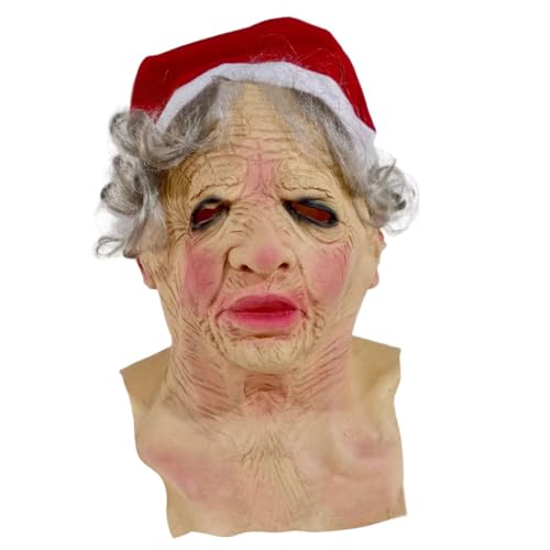YIZITU Halloween alte Frauen Oma Kopfbedeckung Gesicht mit Hut Halloween Kostüm Dekorationen Ganzkopf Gesicht YIZITU Halloween alte Frauen Oma Kopfbedeckung Gesicht mit Hut Halloween Kostüm Dekorationen Ganzkopf Gesicht von YIZITU