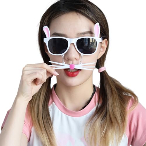 YIZITU Hasen-Brillen, Oster-Foto-Requisiten, Party, Cosplay, Kostüme, bunte Tanz-Party-Brille, Oster-Party, Partybrille für Getränke von YIZITU