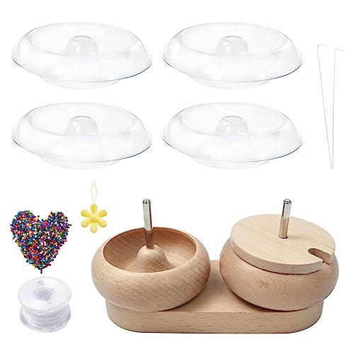 YIZITU Holzperlen-Spinner-Schale mit Perlennadel, Perlenschüssel zur Herstellung von Schmuckstücken, Schmuckprojekten, Taillenperlen-Spinner YIZITU Holzperlen-Spinner-Schale mit Perlennadel, Perlenschüssel zur Herstellung von Schmuckstücken, Schmuckprojekten, Taillenperlen-Spinner von YIZITU
