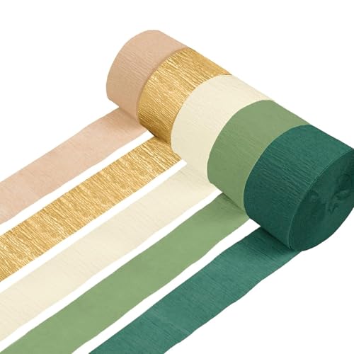 YIZITU Krepppapier, Ornament, 125 m, buntes Krepppapier, Party-Hängedekoration für Hochzeit, Hintergrund, Geburtstag, 5 Rollen YIZITU Krepppapier, Ornament, 125 m, buntes Krepppapier, Party-Hängedekoration für Hochzeit, Hintergrund, Geburtstag, 5 Rollen von YIZITU