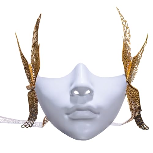 YIZITU Mechanisch mit Flügel-Maskerade, halbes Gesicht, Halloween, Cosplay, Zubehör für Damen und Herren, Maskerade, Cosplay YIZITU Mechanisch mit Flügel-Maskerade, halbes Gesicht, Halloween, Cosplay, Zubehör für Damen und Herren, Maskerade, Cosplay von YIZITU