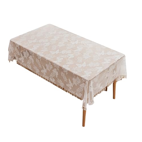 YIZITU Nylon-Spitzen-Tischdecke, 140 x 140/100 cm, Spitzenfransen, langlebig, für Familienessen und Feiern YIZITU Nylon-Spitzen-Tischdecke, 140 x 140/100 cm, Spitzenfransen, langlebig, für Familienessen und Feiern von YIZITU