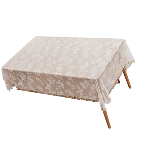 YIZITU Nylon-Spitzen-Tischdecke, 140 x 140/100 cm, Spitzenfransen, langlebig, für Familienessen und Feiern YIZITU Nylon-Spitzen-Tischdecke, 140 x 140/100 cm, Spitzenfransen, langlebig, für Familienessen und Feiern von YIZITU