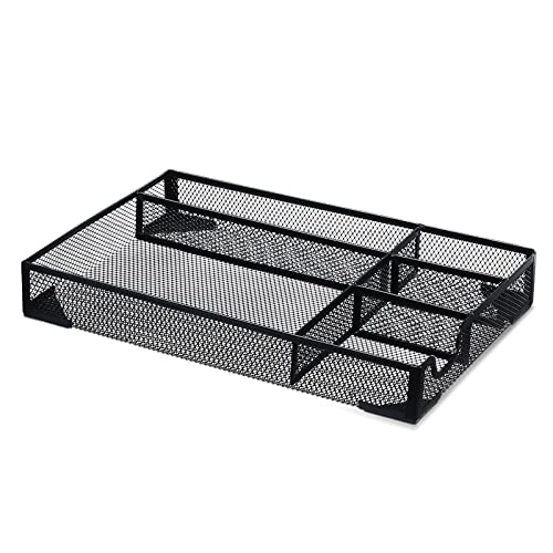 YIZITU Schreibtisch-Organizer mit 5 Fächern, aus Netzstoff, für Schreibtisch, Bürobedarf, Schubladen-Organizer mit 5 Fächern, Metallgeflecht von YIZITU