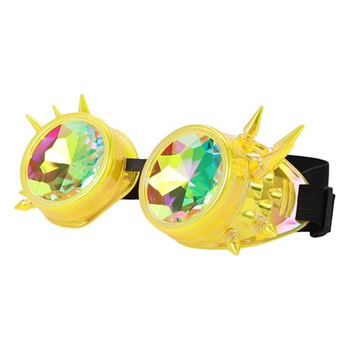 YIZITU Sterevunk Brille Brille Kaleidoskope Raves Goggles Halloween Cosplay Party Kostüm Psychedelik Brille Brille von YIZITU