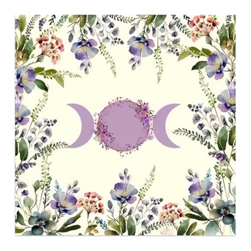 YIZITU Tischdecke mit Mond-Blumenmuster, Wahrsagungskarte, Tischdecke, Wandteppich, Astrologie, Hexerei, Decktuch, Dekoration YIZITU Tischdecke mit Mond-Blumenmuster, Wahrsagungskarte, Tischdecke, Wandteppich, Astrologie, Hexerei, Decktuch, Dekoration von YIZITU