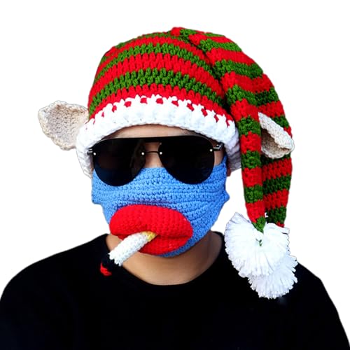 YIZITU Unisex Weihnachtsmütze, bunt, gestrickt, lustig, Urlaubskostüm, Hüte mit Strick für Party YIZITU Unisex Weihnachtsmütze, bunt, gestrickt, lustig, Urlaubskostüm, Hüte mit Strick für Party von YIZITU