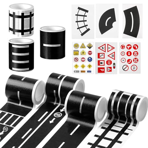 12 Stück Straßenbänder DIY Eisenbahn Straßenverkehrsband, Verkehrszeichen Aufkleber DIY Masking Autobahn Tape, Straßen Klebeband mit Verkehrsschildaufklebern für Wohnzimmer, Schlafzimmer, Freizeitraum 12 Stück Straßenbänder DIY Eisenbahn Straßenverkehrsband, Verkehrszeichen Aufkleber DIY Masking Autobahn Tape, Straßen Klebeband mit Verkehrsschildaufklebern für Wohnzimmer, Schlafzimmer, Freizeitraum von YIZWINS