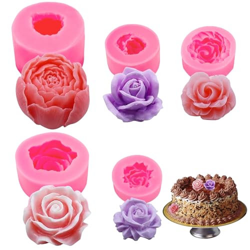 YIZWINS 5 Stücke 3D Silikonform Blumen, 3D Blumen Fondant Formen Silikon, Silikonformen Gießformen Kerzen Form Blume Blühen Rose für Handgefertigte Kuchendekoration, Schokolade, Epoxidguss, Harz YIZWINS 5 Stücke 3D Silikonform Blumen, 3D Blumen Fondant Formen Silikon, Silikonformen Gießformen Kerzen Form Blume Blühen Rose für Handgefertigte Kuchendekoration, Schokolade, Epoxidguss, Harz von YIZWINS