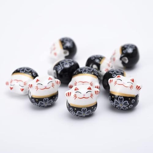 10/20/30 Stück 14 mm glückliche Katze Keramikperlen buntes horizontales Loch lose Schmuck Porzellanperlen für die Schmuckherstellung Armband-schwarz, 20 Stück 10/20/30 Stück 14 mm glückliche Katze Keramikperlen buntes horizontales Loch lose Schmuck Porzellanperlen für die Schmuckherstellung Armband-schwarz, 20 Stück von YJBEAPT