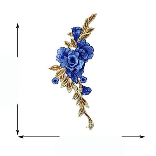 1pc Rose Gestickte Aufnäher Aufnäher Blume Patch Aufkleber Für Kleidung Abzeichen Nähen Stoff Applique Liefert 12Colors-Style4 Blau von YJBEAPT