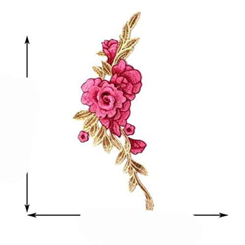 1pc Rose Gestickte Aufnäher Aufnäher Blume Patch Aufkleber Für Kleidung Abzeichen Nähen Stoff Applique Supplies 12Colors-Style4 Rose Pink von YJBEAPT