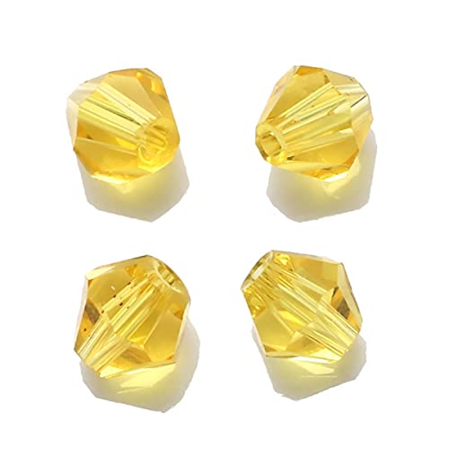 AAA Crystal Bicone Beads 2 3 4 6 8mm Multicolor Facettierte Glas Spacer Beads für Schmuckherstellung Diy Zubehör Großhandel-gelb,4mm 270pcs von YJBEAPT