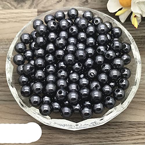 NEU 4mm 6mm 8mm 10mm DIY Acryl Runde Perle Spacer Lose Perlen Schmuckherstellung-Grau, 4mm (200 Stück) von YJBEAPT
