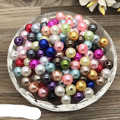 NEU 4mm 6mm 8mm 10mm DIY Acryl Runde Perle Spacer Lose Perlen Schmuckherstellung-Mischen, 8mm (50 Stück) von YJBEAPT