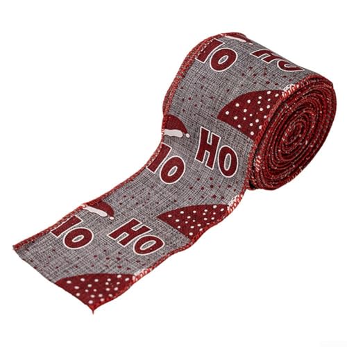 3 Rollen Weihnachts-Leinenband mit Draht, 6,3 cm breit x 4,6 m, Weihnachtskränze, Girlanden und Weihnachtsbaumschmuck, für saisonale DIY-Projekte zu Hause (grau) von YJDOORPLAY