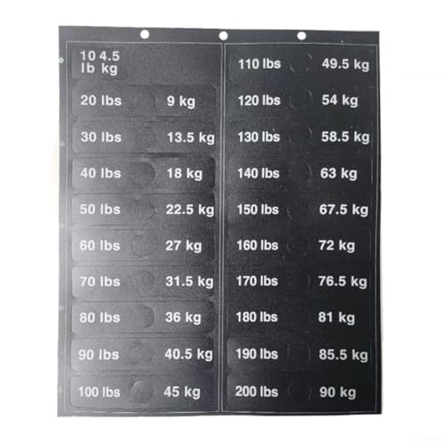 YJDOORPLAY Fitnessgeräte Gewichtsstapel-Etiketten Zahlenaufkleber für Fitnessstudio, Krafttrainingsgeräte, Bodybuilding-Maschinenteile, Etiketten 4,5–90,7 kg Widerstandsnummern von YJDOORPLAY