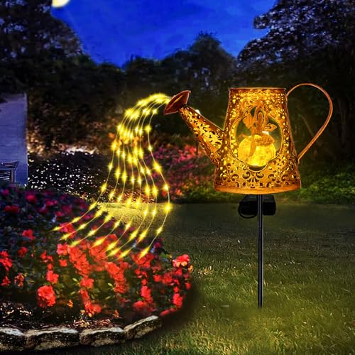 Solar Gießkanne Lichter für Garten , Lichterkette für den Außenbereich, 1 Stück Gartendeko Blumenfee Figuren Wasserdicht Solarbetriebene Elfe Metall LED Pfahlpfad Deko für Weihnachten Solar Gießkanne Lichter für Garten , Lichterkette für den Außenbereich, 1 Stück Gartendeko Blumenfee Figuren Wasserdicht Solarbetriebene Elfe Metall LED Pfahlpfad Deko für Weihnachten von YJFWAL