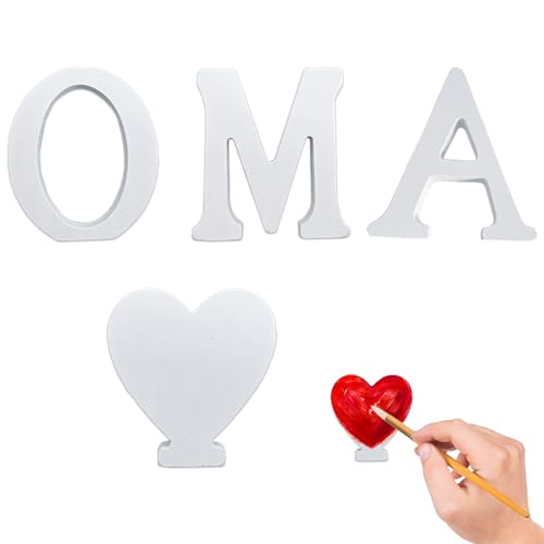 YJFY 1 Satz Holzbuchstaben OMA und OPA Holzbuchstaben Dekoration Opa Oma geschenk handwerk Voller Leidenschaft Für Geburtstagsgeschenke, Geschenke zum Vatertag, Geschenke zum Muttertag (Weiß OMA) von YJFY