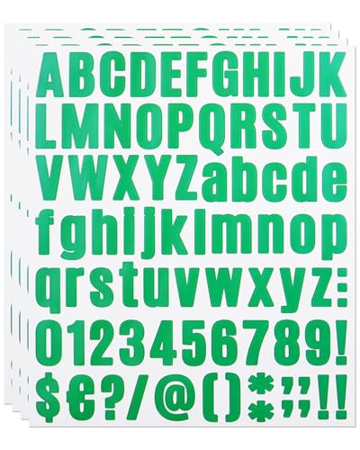 2,5 cm kleine Vinyl-Buchstaben-Zahlen-Aufkleber, 324 Stück, Alphabet-Zahlen-Aufkleber, Abziehbilder für Schild, Dekoration, Scrapbooking, Basteln, 4 Blatt, Dunkelgrün 2,5 cm kleine Vinyl-Buchstaben-Zahlen-Aufkleber, 324 Stück, Alphabet-Zahlen-Aufkleber, Abziehbilder für Schild, Dekoration, Scrapbooking, Basteln, 4 Blatt, Dunkelgrün von YJKEAI