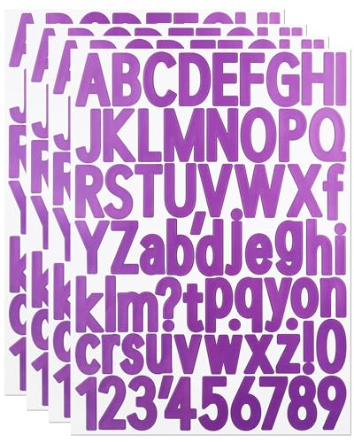 272 Stück 3,8 cm kleine Vinyl-Buchstaben-Zahlen-Aufkleber, Mini-Aufkleber, wasserdicht, Alphabet-Zahlen-Aufkleber für Schild, Dekoration, Scrapbooking, Basteln, Lila 272 Stück 3,8 cm kleine Vinyl-Buchstaben-Zahlen-Aufkleber, Mini-Aufkleber, wasserdicht, Alphabet-Zahlen-Aufkleber für Schild, Dekoration, Scrapbooking, Basteln, Lila von YJKEAI